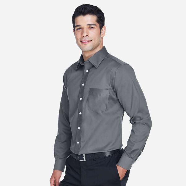 Devon & Jones Men's Crown Collection® Solid Stretch Twill Woven Dress Shirt