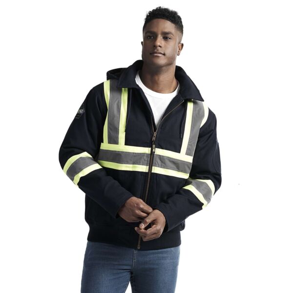 CX2 International Cotton Canvas Hi-Vis Bomber Jacket with Detachable Hood