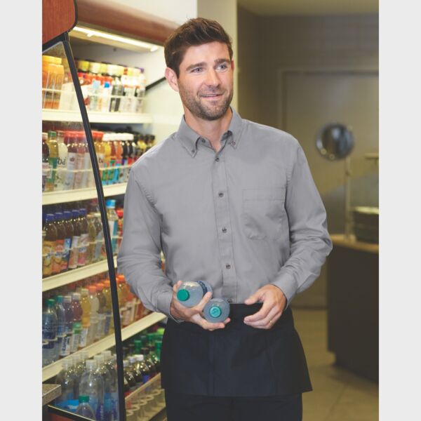 Harriton Men's Easy Blend™ Long-Sleeve Twill Shirt with Stain-Release