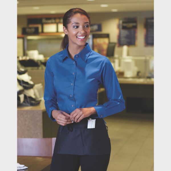 Harriton Ladies' Easy Blend™ Long-Sleeve Twill Shirt with Stain-Release