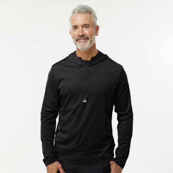 Adidas Lightweight Performance Quarter-Zip Hooded Pullover