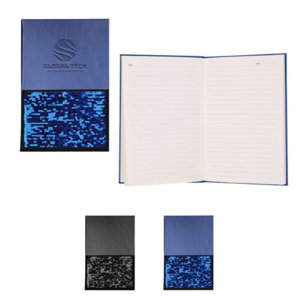 5" x 8" Hard Cover Sequin Pocket Journal