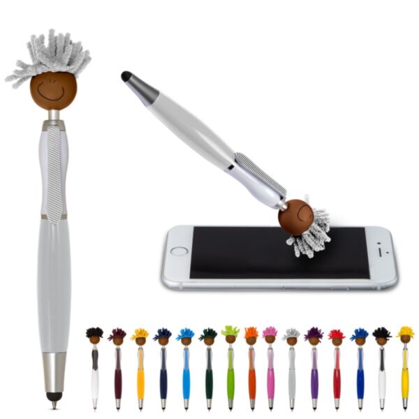 Multicultural MopToppers® Screen Cleaner with Stylus Pen (Brown Skin Colour)
